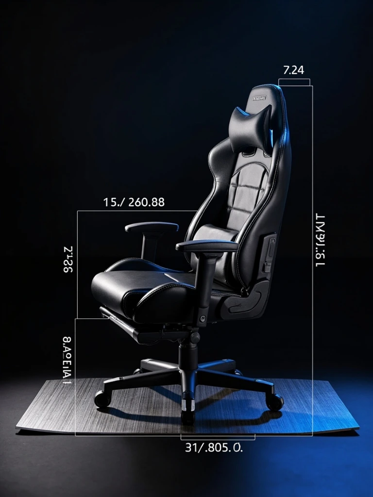A current top-rated gaming chair mounted on the Austin lab test rig